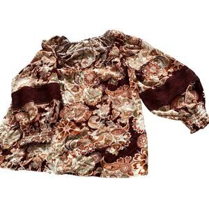 Cato 3/4 Sleeve Top – Lace Inset, Size Large